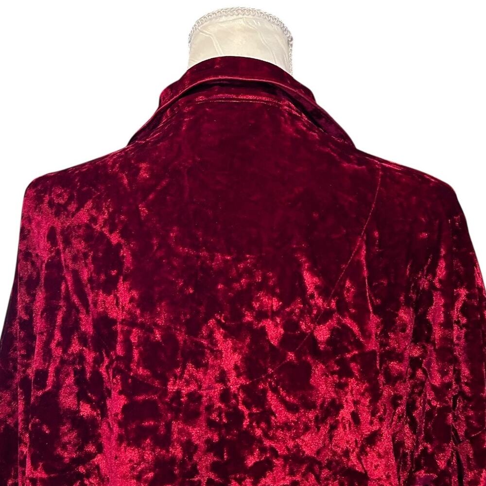 Lord & Taylor Red Crushed Velvet Top XL - Picture 6 of 10
